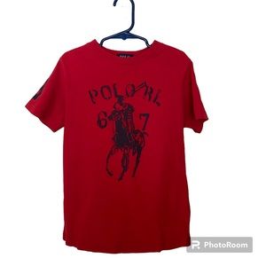 Boy’s big pony logo red polo cotton half sleeve size6 Tee.